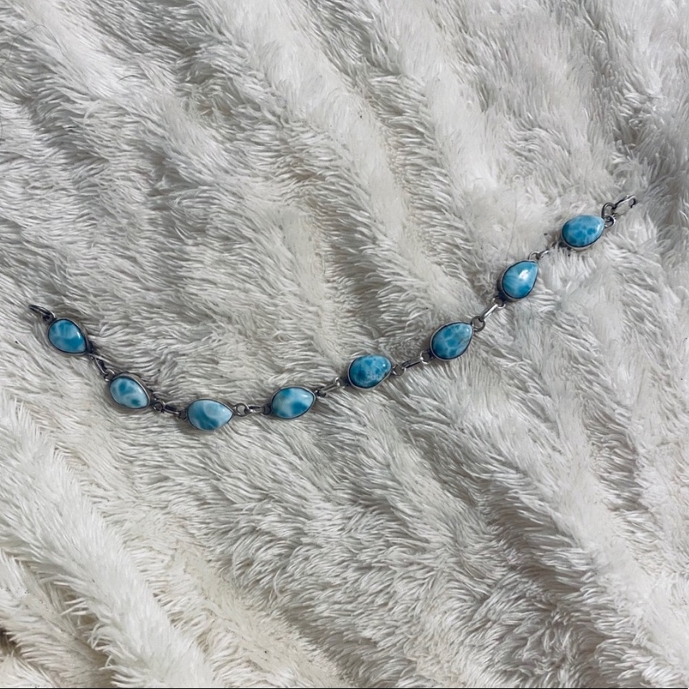 Larimar sterling silver bracelet